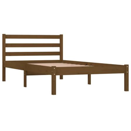 Vidaxl Sängram Massiv Furu 90x190 Cm Honungsbrun 3ft Brun