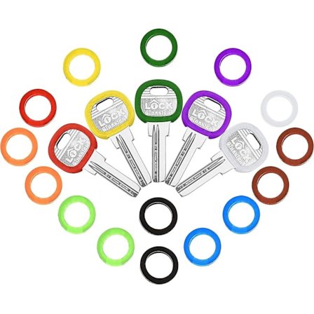 36 stk. Nøglehætter, -overtræk, -mærker, fleksible nøgleovertræk, plastik nøgleidentifikationsringe for nem identifikation af nøgler