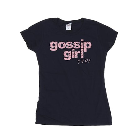 Gossip Girl Dam/Kvinnor Swirl Logo Bomull T-Shirt S Marinblå