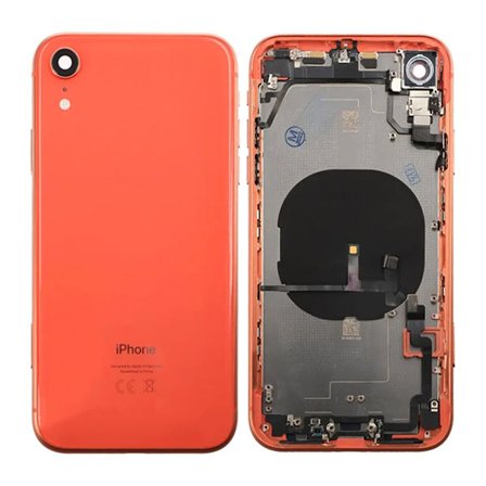 iPhone XR Back Cover Complete OEM Coral With Small Parts