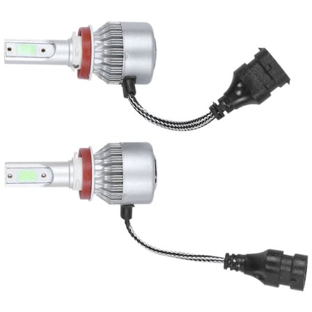 C6 LED Bilstrålkastarlampor, 2 st 8000K Ljusblå LED Strålkastare Dimljus - Lampor 72W 8000Lm Konverteringskit Autolampor Dimljus H8/H9/H11