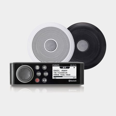 Marinestereopakke Fusion RA70N, 12 V, 200 W, sort + 2 marinehøjttaler Fusion XS Classic 6.5", 200 W