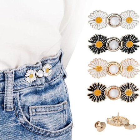 Midjejustering for bukser, avtakbare jeansknapper for løse jeans, ingen sy- og verktøyknapper for jeans, justerbare jeansknapper, prestekrage I