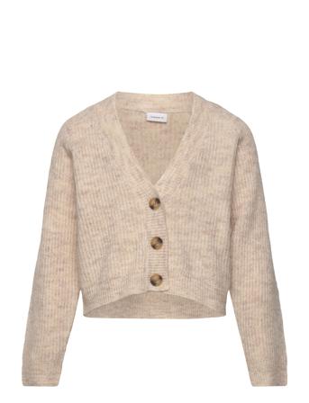 Nkfholly Boxy Short Knit Card Noos Beige Name It