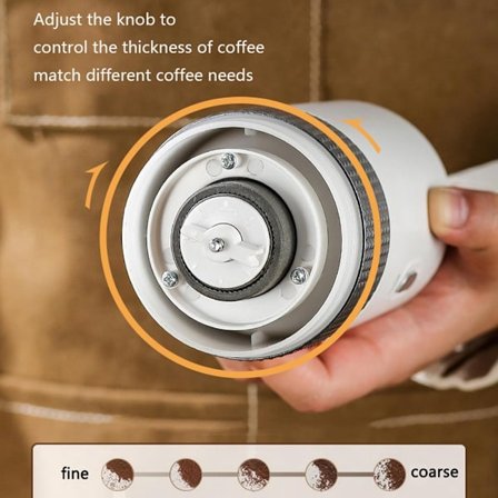 Elektrisk Kaffekvarn One-Touch Svart Portabel för Camping Matlagning Resor