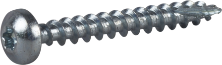 ESSVE 127121 Träskruv 3,5 mm Ø, TX10, helgängad, FZB, 200-pack 30 mm, Infästning