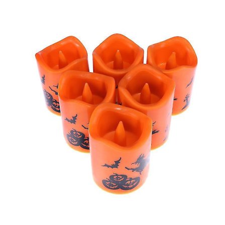 6 stk Halloween LED-lamper for Halloween-dekorasjoner