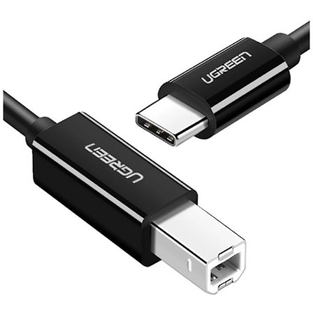 Ugreen US241 USB-C 2.0 - USB-B kabel 1 m - svart