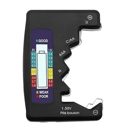 BT-886 Batteritester Tørbatteri Nr. 5 Display Spændingstester Sort