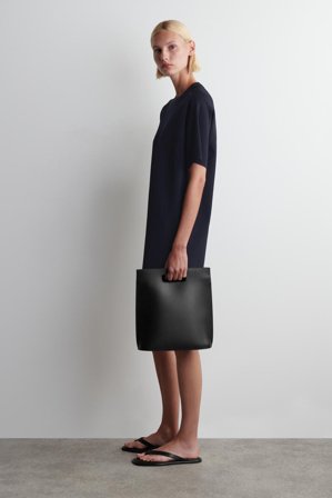 COS Femme Robe T-Shirt En Maille in Bleu