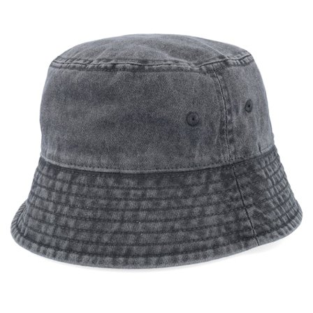 Beechfield - Black - bucket - Hat - Black Vintage Washed Bucket - Hatstore