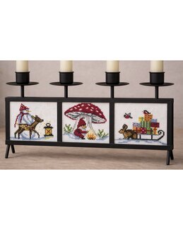 Stickereien Winterlich für Kerzenhalter aus Schmiedeeisen