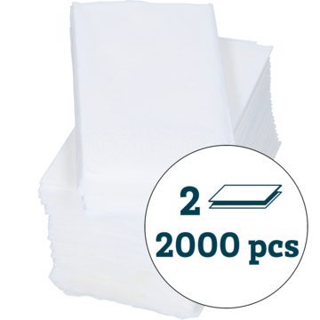 SERVIETT 2-L HVIT 1/8 33X33CM