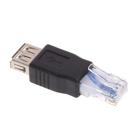 USB 2.0-adapter, typ A hona till RJ45 hane, adapterkontakt, omvandlare, plugg