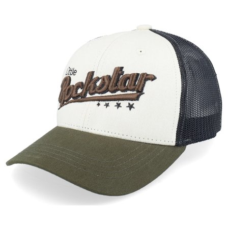 Kinder Kiddo Cap - Beige trucker Cap - Kinder Little Rockstar Ivory/Black/Dark Mash Trucker @ Hatstore