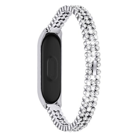 Xiaomi Mi Smart Band 4 / Mi Band 3 rhombus dekorations moderigtig Urrem - Sølv