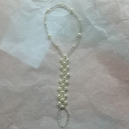 textile Pearl Barefoot Foot Jewelry Anklet för Sandaler& Strandbröllop