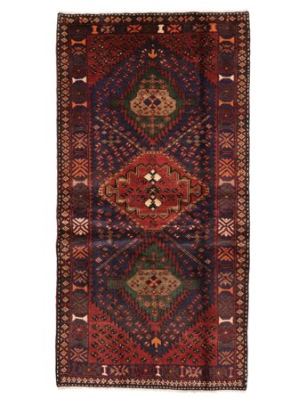Tapis Hamadan 100X193 Noir/Rouge Foncé (Laine, Perse)