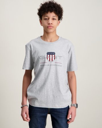 GANT ARCHIVE SHIELD SS T-SHIRT Grijs T-shirts Jongens - Kids Brand Store