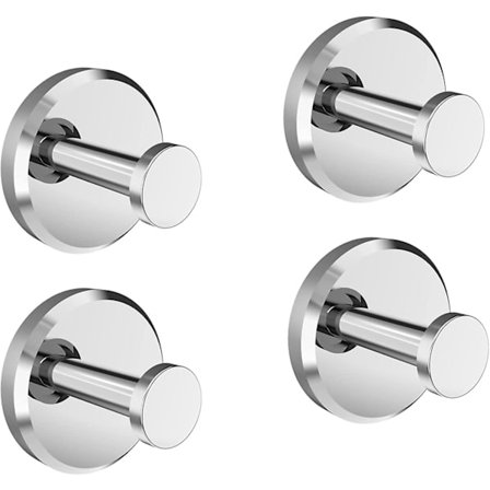 Sugekopp Krok Håndkleholder Feste, Pvc Krom (4 Stykker)