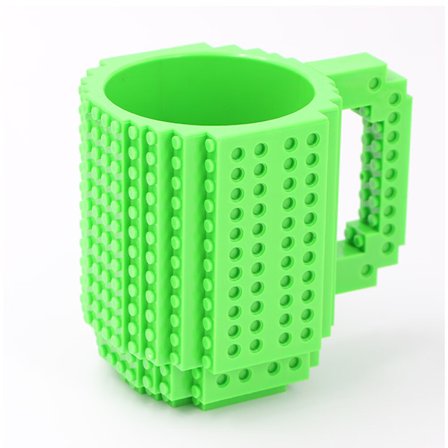 Byg-på mursten kaffekopper, kreativ DIY kop med byggebl