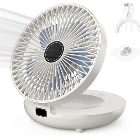 Dubbelanvändnings Köksfläkt, Uppladdningsbar Fläkt, Sladdlös Fläkt För Sovrum, Sladdlös Bordsfläkt - vit (Fww)