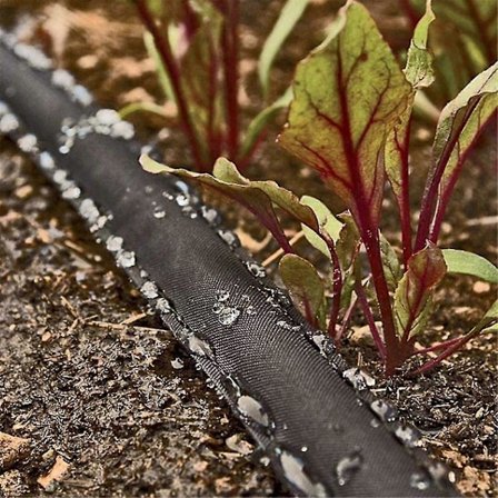 Flad Siveslange 50Ft, Kraftigt Dobbeltlagsdesign, Drypvandingsslange Sparer 80% Vand, Lækagesikker