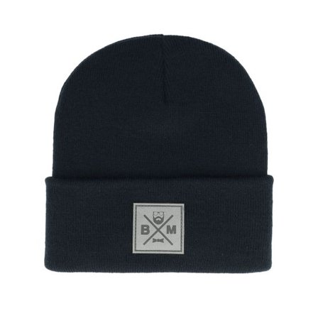 Bearded Man - Blå cuff Beanie - Bm Cross Patch Navy Beanie @ Hatstore