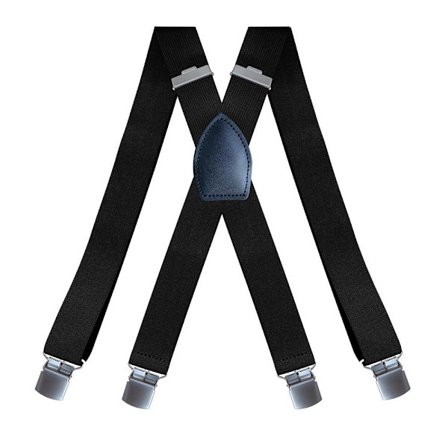 Svarte bukseseler for menn med veldig sterke 4 klips bukseseler mann Heavy Duty X Bukseseler justerbare bukseseler