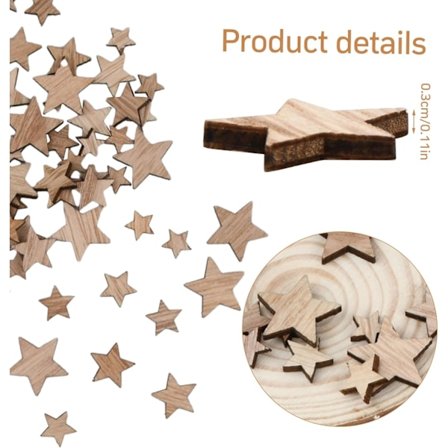 100 Små Tre-stjerne Skiver, Jupiter Spisebord Hjemmeinnredning Tilbehør, Ideell som Julepynt