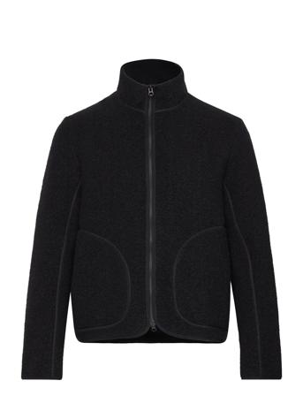 Dustin Wool Fleece Jacket Tops Sweatshirts & Hoodies Fleeces & Midlayers Black J. Lindeberg