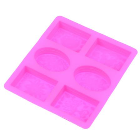 6 Cavity Rektangel Oval Silikon Tvål Form Craft Diy Mold
