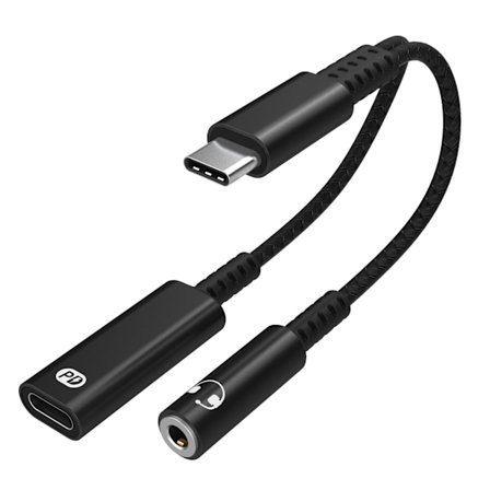 INF USB-C adapter för 3.5 mm hörlurar och USB-C-laddare