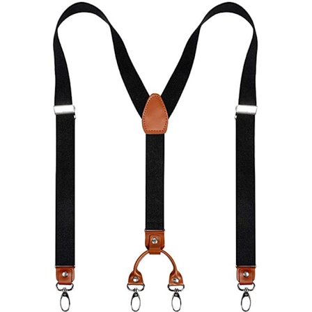 Herrhängslen med 4 mycket starka clips, robusta hängslen, marinblå justerbart hängslen bälte mode