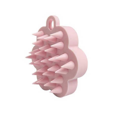 Hodebunnsmassasjebørste, sjampobørste i silikon for fjerning av flass og stimulering av hårvekst, sjampobørste for tørt og vått hår, rosa