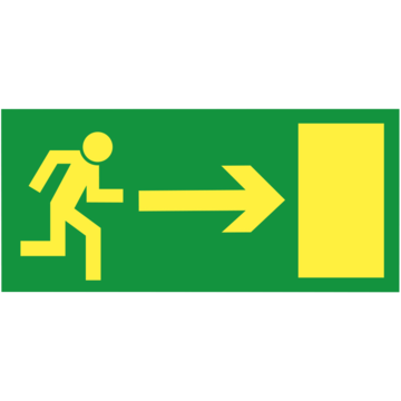 NØDUTGANGSKILT HØYRE 30X15CM