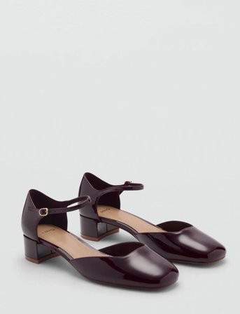 Mango Patent Heeled Shoes - Burgundy - 37