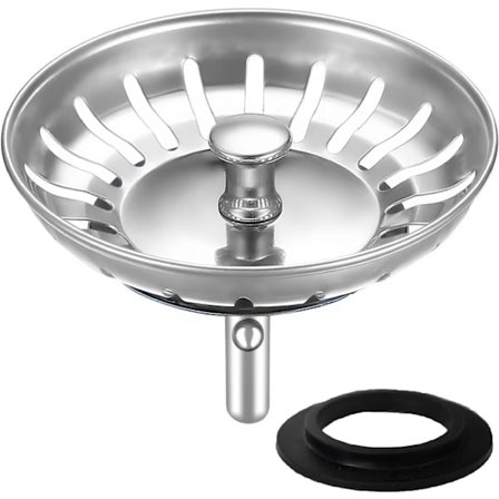 Rustfritt stål vask sil 80mm Universal Avløpssil Plugg Forhindrer Tette Passer Blanco Franke Vasker Ekstra Tetninger Inkludert