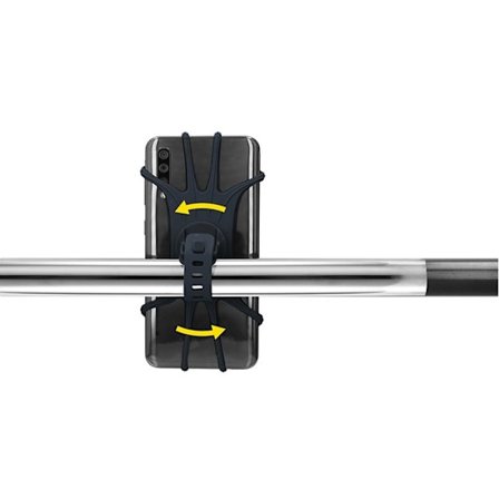 Cykelstøtte til telefon - DUNLOP - Drejelig model - 10-15 cm - Sort