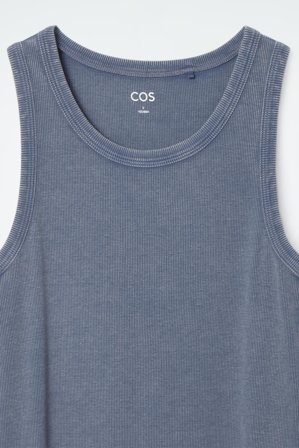 COS Women's Abito A Tubino A Coste in Blu