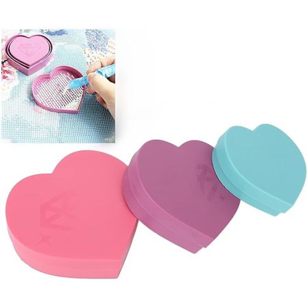 3 Muovihelmi Lajittelualusta Timanttimaalattu Sydämenmuotoinen Alusta Työkalulevy Tarvikkeet Kynsien Taide Valintatyökalu DIY Taidekäsityöt