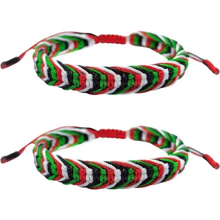 2 stk. håndlavede armbånd fra Palæstina, Palæstina souvenirarmbånd med justerbart lagdelt vævet armbånd, smykker, gaver ti