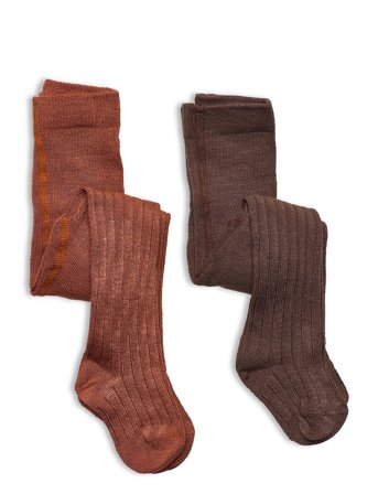 Stocking - Rib Brown Minymo