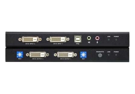 ATEN KVM Extender USB CE604 Dual-DVI-D, RS-232, lyd, 60m