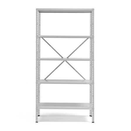 Regalsystem POWER Grundmodul, 1970 x 1010 x 500 mm, grau