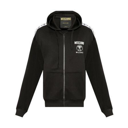 Moschino, Printed Hoodie Zwart, Heren, Maat:XL