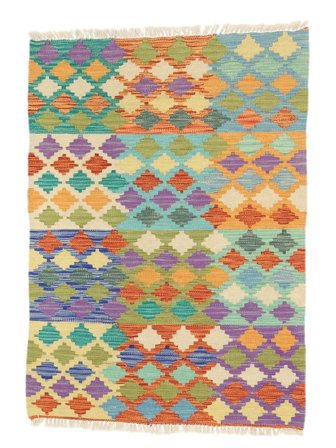 Tapis D'orient Kilim Afghan Old Style 86X119 Orange/Bleu Foncé (Laine, Afghanistan)