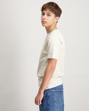 Calvin Klein MONO MINI BADGE REG T-SHIRT Gris T-shirts Garçon - Kids Brand Store