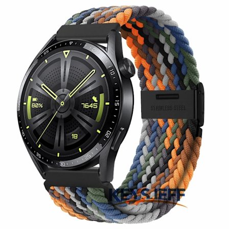 22 mm nylon Kompatibel med Galaxy Watch 3 45 mm/ Watch 46 mm, Gear S3 Frontier/Classic , Huawei Watch GT 3 46 mm flätat band