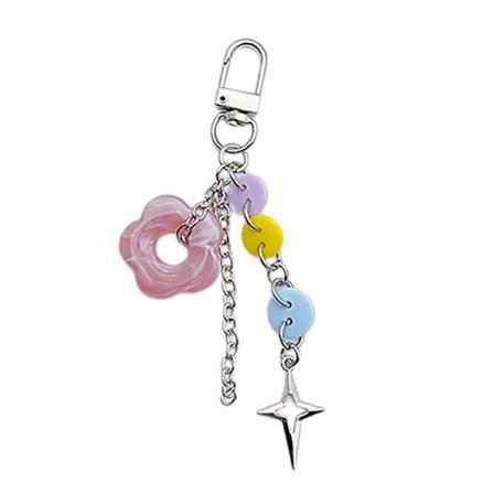 Stilfuld Telefon Vedhæng Nøglering Vedhæng Blomst Knap Perle Telefon Charm Moderigtig Nøgle Ornament Egnet til Telefoner Nøgle